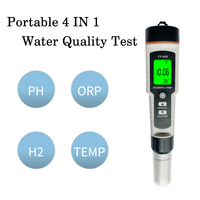 Testeur de concentration d'ions hydrogène numérique 4 en 1 PH/ORP/H2/TEMP pour aquarium, piscine, eau potable