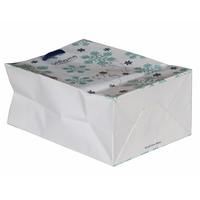 Emballage personnalisé bleu blanc pour cosmétiques, 50 pièces, petit sac cadeau en papier revêtu, pour emballer le maquillage