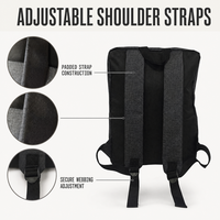 Sac à dos rectangulaire fin en tissu Oxford 300D, sac à dos pour ordinateur portable pour l'école, les voyages, le bureau, avec poignée supérieure et fermeture à glissière