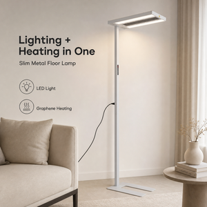 โคมไฟตั้งพื้น LED โมเดิร์น ขาตั้งโลหะ พร้อมระบบทำความร้อนกราฟีน ป้องกันแสงสะท้อน ควบคุมด้วยรีโมท สำหรับห้องนั่งเล่น สำนักงาน อ่านหนังสือ - Product Image 2