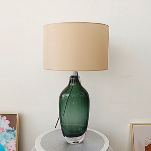 Lámpara de mesa de cristal gris y verde de lujo, decoración del hogar, luz de cristal hecha a mano, sala de estar, Hotel, dormitorio, luz LED, lámpara de escritorio - Product Image 5