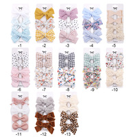 4 PCS/Set New Girls Floral Hairpin Kids Sweet Hair Clips Barrettes Lovely Hair Bows Children Cute Baby Hair Accessories 3 ou 4Pcs