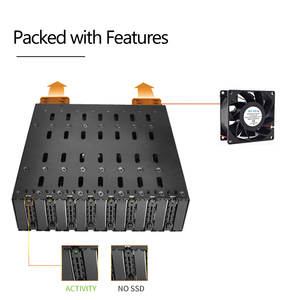 กล่องใส่ M.2 NVMe PCIe 4.0 จำนวน 8 ช่อง พร้อมหัวต่อ SFF-8654 ความเร็ว 64Gbps ขนาด 5.25 นิ้ว แบบถอดได้ ไม่ต้องใช้เครื่องมือในการติดตั้ง รองรับหลายรุ่น - Product Image 4