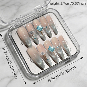 10 <span class=keywords><strong>Uñas</strong></span> <span class=keywords><strong>Postizas</strong></span> <span class=keywords><strong>de</strong></span> Sirena con Degradado 3D, Flores Blancas y Diamantes <span class=keywords><strong>de</strong></span> Imitación, <span class=keywords><strong>Uñas</strong></span> <span class=keywords><strong>Postizas</strong></span> Largas en Forma <span class=keywords><strong>de</strong></span> Almendra, <span class=keywords><strong>Uñas</strong></span> <span class=keywords><strong>Postizas</strong></span> con Brillo Plateado y Efecto Ojo <span class=keywords><strong>de</strong></span> Gato - Product Image 6