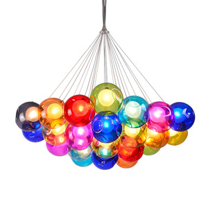 Dropshipping Shopify Colorful Bubble Glass Pendant <b>Light</b> Modern Single Head Hanging Lamp For <b>Dining</b> Living Bedroom Bar - Product Image 1