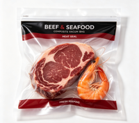 Sacs en nylon pour aliments avec impression en gravure, résistants à l'humidité, pour le bœuf, la viande, les fruits, les fruits de mer, pour la mise sous vide