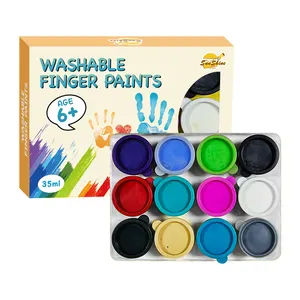 12 couleurs 35ml bricolage peinture sac Graffiti ensemble lavable enfants doigt peinture main Graffiti en gros Art peinture