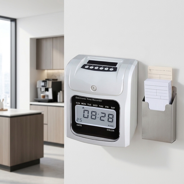 Cheap Price  LCD Electronic Time Clock Office Employee Paper Card Attendance Machine Punch Clock Support Music Bell