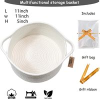 Petits paniers-cadeaux tissés avec poignées, sacs-cadeaux et rubans - Panier de rangement en corde de coton pour l'organisation