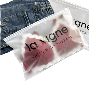 Reusable Custom Logo Printed Frosted PVC <b>Zip</b> Lock <b>Bag</b> Waterproof Matte Plastic Packaging Pouch for Clothing Apparel - Product Image 1