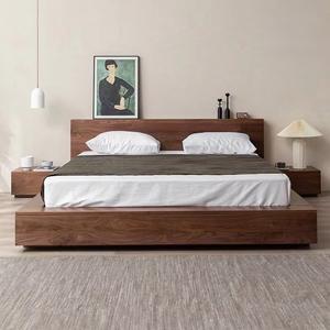 <span class=keywords><strong>Lit</strong></span> double en bois simple, design contemporain de luxe, meubles pour la maison, la chambre à coucher, l'appartement, l'hôtel - Product Image 1