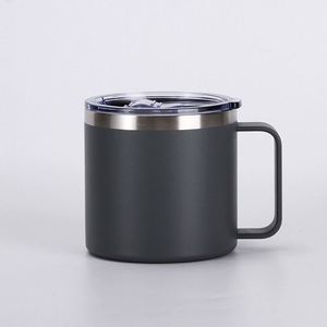 Tasse isotherme portable à double paroi en acier inoxydable 304 avec couvercle en plastique, pour bureau, homme, avec poignée - Product Image 1