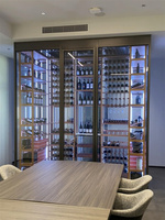Réfrigérateur à vin en acier inoxydable moderne pour la maison, personnalisable, capacité de 300 bouteilles, armoire à vin thermoélectrique de 34 bouteilles