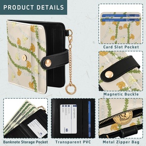 Hawaiian Puakenikeni Lei Flower Pikake Credit Card <b>Wallet</b> Zipper Card Holder Women's RFID Blocking <b>Small</b> Leather <b>Wallets</b> - Product Image 5