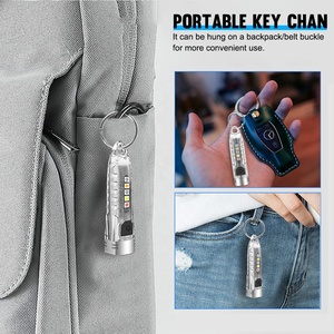 Mini lampe de poche porte-clés 12 modes rechargeable étanche portable edc flash <span class=keywords><strong>light</strong></span> 400 lumens porte-clés torche avec lumière uv jaune - Product Image 2
