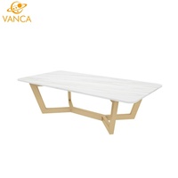 Table basse en pierre microcristalline de style italien, luxe léger, haut de gamme, plateau en marbre, design moderne et minimaliste, meubles pour la maison