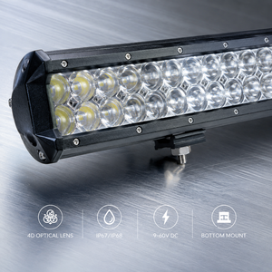 Barre lumineuse <span class=keywords><strong>LED</strong></span> optique 4D de <span class=keywords><strong>20</strong></span> pouces 126W, étanche IP67, faisceau combiné, éclairage de travail tout-terrain pour camion, SUV, VTT, UTV - Product Image 2