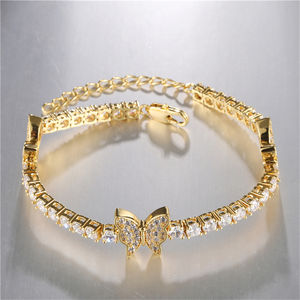 फैशन एकांटों के गहने लक्जरी 18k गोल्ड प्लेटेड समुद्र तट टेनिस ब्रेसलेट महिलाओं के लिए - Product Image 2
