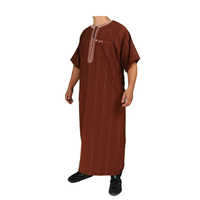 Nuevo Vestido Largo Musulmán de Manga Corta con Diseño Bordado Estilo Marroquí Koshibo, Tallas 54-62 para Hombre