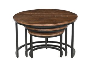 Juego de mesas de centro de diseño moderno de alta calidad, juego de 3 mesas de centro redondas de hierro/madera, muebles para sala de estar, colección a precio de mayoreo. - Product Image 3