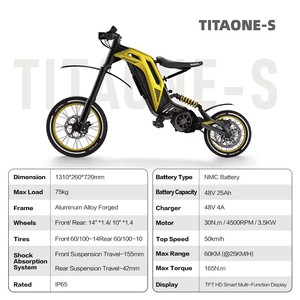 Bicicleta Deportiva Todoterreno TITAONE 48V con Batería de Litio, Cuadro de Aluminio IP65, Frenos de Disco Dobles, Neumáticos Anchos, Alto Torque TITAONE-S - Product Image 6