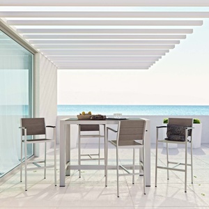 Bảng Thanh Thiết Lập 5 Mảnh Ngoài Trời Patio Nhôm Tập Ăn Uống <span class=keywords><strong>Bar</strong></span> Ngoài Trời Patio Đồ Nội Thất - Product Image 2