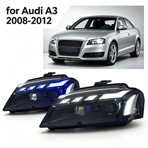Phare <span class=keywords><strong>avant</strong></span> de style RS pour <span class=keywords><strong>Audi</strong></span> <span class=keywords><strong>A3</strong></span> <span class=keywords><strong>8P</strong></span> 2008-2012, lampe de projecteur avec clignotant séquentiel LED DRL - Product Image 1