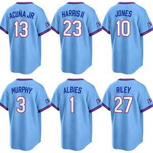 Camiseta de Béisbol Americana City Connect 2026, Cosida, 13 Ronald Acuña Jr., 28 Olson, 10 <span class=keywords><strong>Jones</strong></span>, 27 Riley, 44 <span class=keywords><strong>Aaron</strong></span>, 1 Albies, 30 Baldwin - Product Image 4