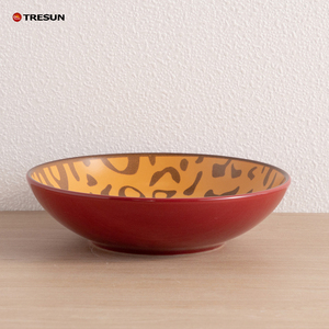 Juego de vajilla de cerámica con estampado animal TRESUN, platos redondos, tazones, platos con estampado de leopardo, apto para lavavajillas, diseño contemporáneo - Product Image 2