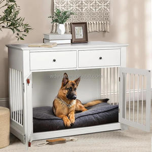 <span class=keywords><strong>Cage</strong></span> pour chien Maison pour chien d'intérieur avec deux portes et serrure, avec tiroirs de rangement et grandes cages pour chiens de table - Product Image 1