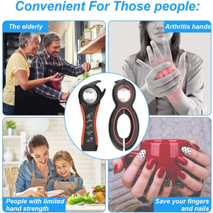 Ouvre-bocal multifonction 6 en 1, ouvre-bouteille et ouvre-boîte 5 en 1, kit d'outils avec poignée torsadée - Product Image 6