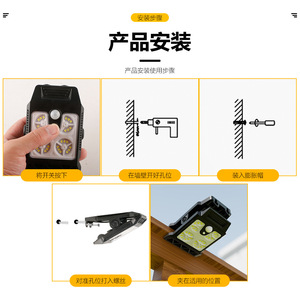 Solar Clip Light LED Outdoor Garden Wall Light Water Resistant 50000 Hours Lifespan - Product Image 2