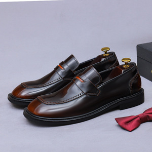 Zapatos de cuero con punta redonda para hombre, cuero genuino, estilo informal, acabado pintado, piel de vaca, zapatos casuales, formales y de negocios - Product Image 5
