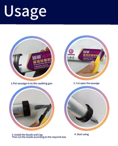 Venta al por mayor profesional 15 pulgadas 600mL 20 oz Industrial inalámbrico construcción calafateo de alta gama Manual sellador salchicha de aluminio: - Product Image 3