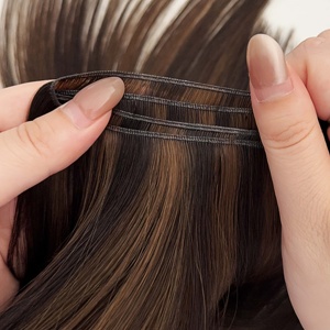 Extensiones de Cabello Ondulado Genius Weft Brasileño y Ruso de Venta Caliente para Extensiones de Cabello Natural - Product Image 4