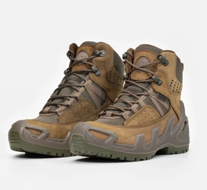 Bottes tactiques imperméables anti-perforation en daim marron haute densité TSB08, bottes de sécurité camouflage marron, bottes mi-hautes - Product Image 5
