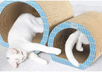 All-For-Paws 3 en 1 : Griffoir pour chat, niche en carton, durable, repose-chat, tunnel pour chats d'intérieur et chatons