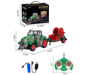 Camion de ferme RC 4x4 Yuglow 1:24 avec éclairage, benne basculante, réservoir d'eau et malaxeur – Jouets de véhicules agricoles - Product Image 6