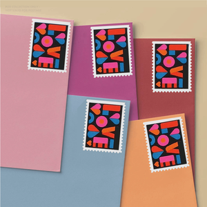Etiquetas Adhesivas Personalizadas para Avión, Temática de Boda 2021, Estilo Postal de Amor, 100 <span class=keywords><strong>Sellos</strong></span> Postales Permanentes - Product Image 1