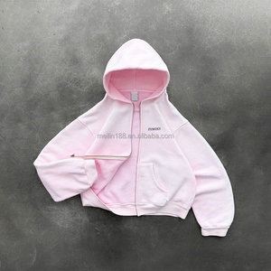 Sweat-shirts à capuche unisexe en molleton bouclette OEM personnalisés, de haute qualité, coupe oversize, épais, rose délavé, style designer, fabricant - Product Image 2