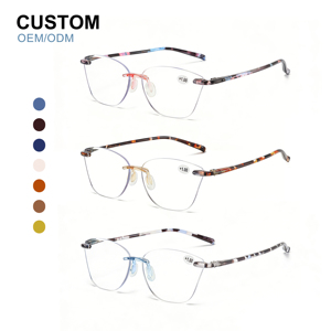 <span class=keywords><strong>Gafas</strong></span> de <span class=keywords><strong>Presbicia</strong></span> para <span class=keywords><strong>Mujer</strong></span>, Montura Vintage sin Aro, Estilo Ojo de Gato, Anti Luz Azul, <span class=keywords><strong>Gafas</strong></span> de Lectura para Damas, Diseño Personalizado - Product Image 1