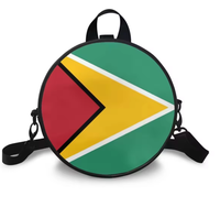 Sac à dos circulaire en cuir PU avec drapeau national du territoire de Guam, sac à bandoulière convertible pour femme, fermeture éclair personnalisée
