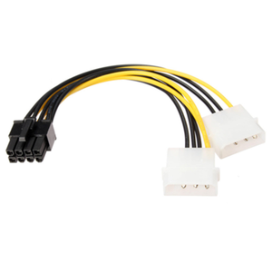 Cable de alimentación para tarjeta de vídeo, 8 pines a 4 pines duales, 8 pines, <span class=keywords><strong>PCI</strong></span> <span class=keywords><strong>Express</strong></span> a Dual, tarjeta gráfica Molex, 18cm - Product Image 1