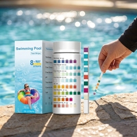 8-in-1 Pool-Teststreifen, 150 Streifen Professionelle Wassertestkits für Whirlpool & Spa, Präzise Tests für Brom, Gesamtalkalinität, pH-Wert
