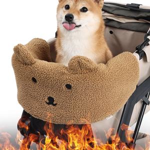 Clôture de poussette confortable en laine d'agneau pour animaux de compagnie conception d'oreille douce accessoire d'hiver interactif pour chiens et chats pour le temps froid Snuggle - Product Image 1