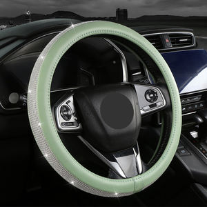 Funda Protectora <span class=keywords><strong>para</strong></span> <span class=keywords><strong>Volante</strong></span> <span class=keywords><strong>de</strong></span> Coche <span class=keywords><strong>de</strong></span> Cuero Brillante <span class=keywords><strong>para</strong></span> <span class=keywords><strong>Mujer</strong></span>, con Cristales <span class=keywords><strong>de</strong></span> Estrás, 4 Radios, Accesorios <span class=keywords><strong>de</strong></span> Decoración Interior <span class=keywords><strong>para</strong></span> Coche - Product Image 5