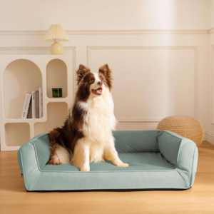 Sofá cama ortopédico cómodo para perros con soporte completo personalizado, Cama grande de espuma viscoelástica de lujo para perros con funda de terciopelo lavable extraíble - Product Image 3