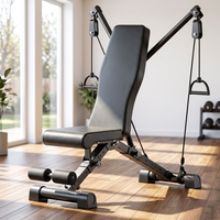Banc de fitness pliable réglable en acier tubulaire pour exercices abdominaux et assis-debout, idéal pour la maison et la salle de sport intérieure