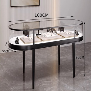 Tùy Chỉnh Hình Bầu Dục Đồ Trang Sức Sang Trọng Showroom Hiển Thị Tủ Đứng Vàng Kim Cương Hiển Thị Truy Cập Trang Sức Triển Lãm Showcase - Product Image 3