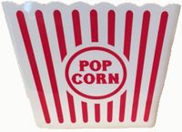 Wadah Popcorn Plastik Klasik Bergaris Merah Putih untuk Malam Film, Ember Popcorn PP yang Dapat Digunakan Kembali